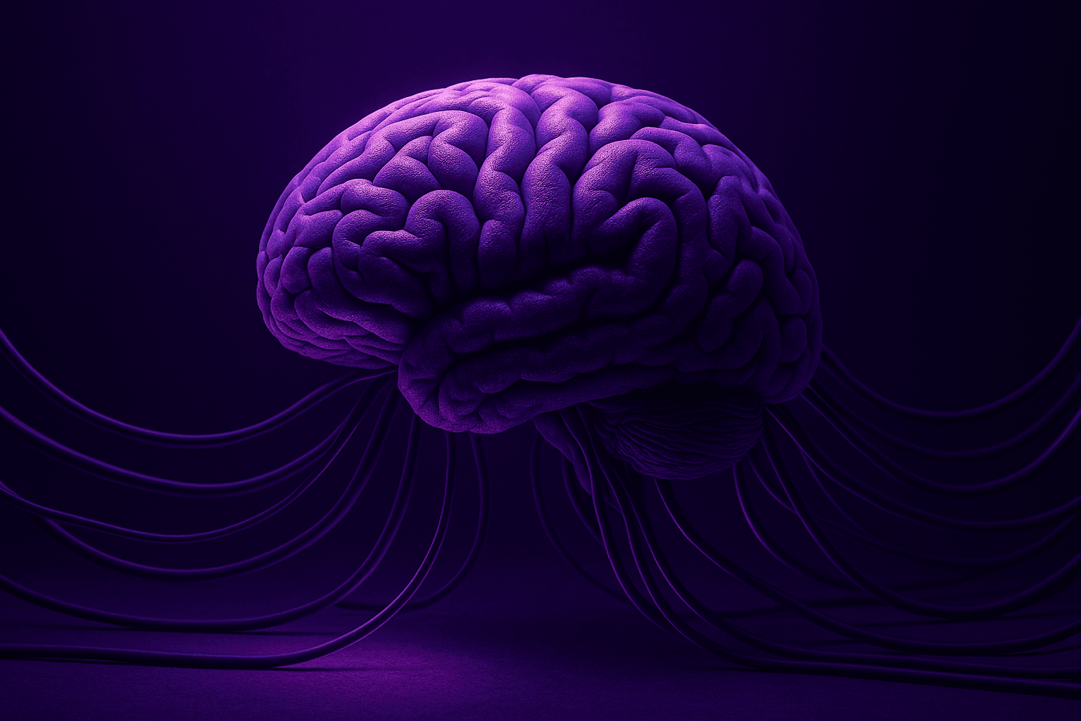 Stylized brain representing artificial intelligence and token processing